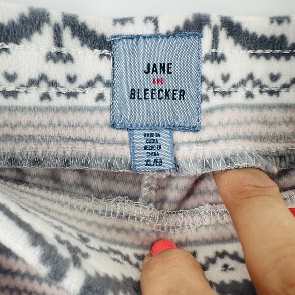 Jane & Bleecker Cozy Soft Lounge Pajama Pants Aztec Geometric Gray Pink DD18 - Picture 5 of 10